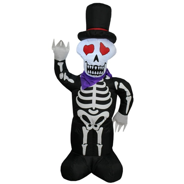Inflatable Skeleton Halloween Accessory Decoration Blow Up Spooky Skeleton